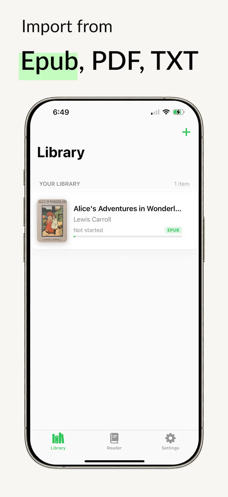Import From Epub, PDF, TXT