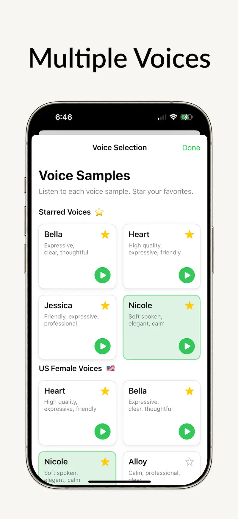 Multiple Voices to Choose